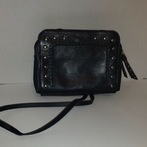 Tignanello Black Crossbody Bag with Stud Accents